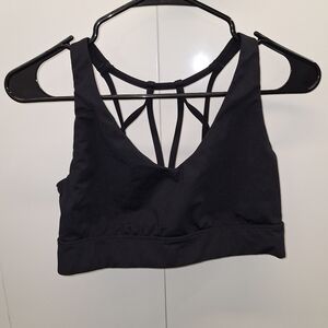 All In Motion Black Crisscross Back Large Sports Bra